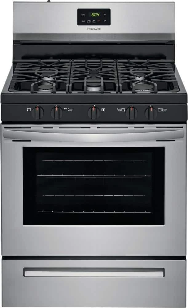 Outlet ๐งจ Frigidaire 29-7/8 in. Gas 5-Burner Sealed Freestanding Range in Stainless Steel ๐